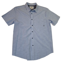 BILLABONG - Men&#39;s Short Sleeve - Medium Button Up - Blue Strip Shirt - $10.50