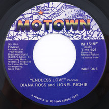 Diana Ross &amp; Lionel Richie – Endless Love - 1981 Motown 45 rpm Record M ... - $4.43