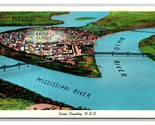 Aerial View Cairo Illinois IL River Country USA UNP Chrome Postcard N25 - £2.34 GBP