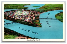 Aerial View Cairo Illinois IL River Country USA UNP Chrome Postcard N25 - £2.76 GBP