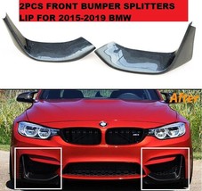 2Pcs Carbon Fiber Front Bumper Splitters Lip For 2015-2019 Bmw F80 M3 F82 F83 M4 - £110.12 GBP