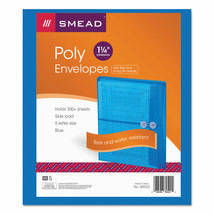 Smead Poly String &amp; Button Booklet Envelope 9 3/4 x 11 5/8 x 1 1/4 Blue ... - £19.11 GBP
