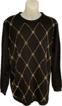 Vintage 1980’s Black Gold Beaded Sweater - £71.36 GBP