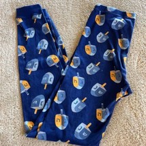 Hanna Andersson Boys Blue Dreidel Hanukkah Snug Pajama Pants 160 cm 14 - $14.70