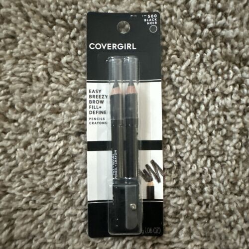CoverGirl Easy Breezy Brow Fill Define Eye Pencils #500 Black 2 Pk w/sharp - $4.99