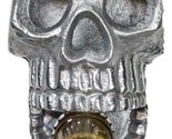 Silver Metal Bone Chilling Grinning Skull Skeleton Wall Beer Bottle Cap ... - £16.60 GBP