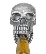 Silver Metal Bone Chilling Grinning Skull Skeleton Wall Beer Bottle Cap ... - $20.99