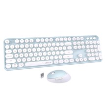 Colorful Computer Wireless Keyboard Mouse Combos, Typewriter Flexible Keys Offic - $64.99