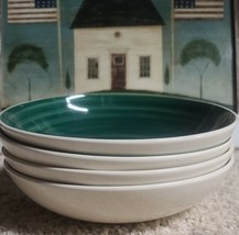 Four (4) ~ Mainstays ~ 8&quot; Dia. ~ Green Swirl Design ~ Stoneware Bowls ~ 3 - $37.40