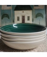 Four (4) ~ Mainstays ~ 8&quot; Dia. ~ Green Swirl Design ~ Stoneware Bowls ~ 3 - £29.40 GBP