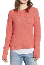 Treasure &amp; Bond Womens Coral Pointelle Sweater NWT NEW SMALL Coral Glow - $19.79