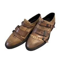 Free People Buckle Loafers Brown Leather READ Size 6 - £19.77 GBP
