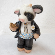 Vintage Marys Moo Moos Best Bull Cow Figure Enesco 167525 Wedding Best Man - $8.30