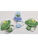 Lot of 3 Alien &amp; Planet Novelty Straw Topper Target Bullseye Playground ... - $11.87