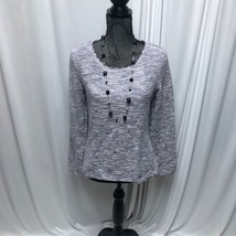 JH Collectibles Sweater Womens Medium  Lavender Silver Metallic Long Sleeve - £11.57 GBP