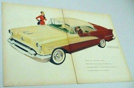 1954 Print Ad The 1955 Oldsmobile Ninety-Eight DeLuxe Holiday Coupe 2-To... - $13.48