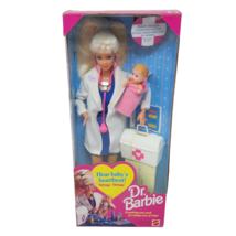 Vintage 1993 Mattel Dr Doctor Barbie W/ Baby Original Box # 11160 Heartbeat - £51.56 GBP