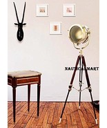 72&quot; Designer Hollywood Chrome Finish Wooden Tripod Floor Lamp Search Light  - $5,451.19 MXN