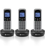 Motorola Voice Cordless Phone System W/ 3 Digital Handsets +, Dark Grey ... - £76.30 GBP