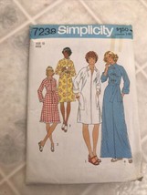1975 Vintage SIMPLICITY 7238 Misses&#39; Robes 2 Lengths Miss Size 12  - £16.84 GBP