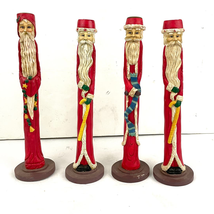 VTG Lot of 4 Skinny Santa Wisemen Candlestick Candle Holders Resin 11.5&quot; Tall - £17.62 GBP