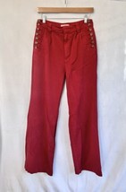 Sundance Wide Leg Pants Size 6 Red Pleated High Rise Tencel EUC Soft Eas... - £26.82 GBP