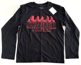 Stranger Things Boy&#39;s Black Long Sleeve T-Shirt NWT Size: XS (4/5) - £9.59 GBP