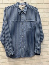 The North Face Shirt Mens XL/TG Blue White Stripe Long Sleeve Button Up ... - £15.57 GBP