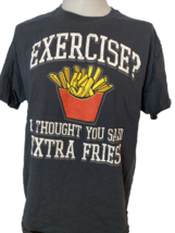 Jerseys Men&#39;s T-Shirt &quot;Exercise? I Thought You Said Extra Fries&quot; Black XL - £12.79 GBP