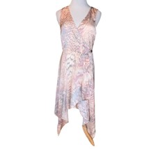 Forever 21 Wrap Dress Pink Gray Reptile Print V Neck Sleeveless Assymetr... - $9.30