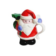Santa Christmas Teapot Vintage Ceramic with Lid Holiday Table 7 Inch - $14.83