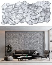 Dundee Deco 3D Wall Panels - White Charcoal Faux Stone PVC Wall Paneling for Int - $9.79+