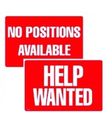 HELP WANTED &amp; NO POSITIONS AVAILABLE Window Door Employment Sign COSCO 0... - $31.50 CAD