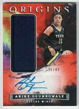 2023 Panini Origins WNBA - Jersey Autographs Red #JA-ARK Arike Ogunbowale AU, ME - $3,639.99 MXN