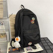 Fashion Women Backpack Solid Color Nylon School Bag For Girls Waterproof Large-c - £27.17 GBP