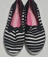 Keds Canvas Shoes Womens 9 Slip-On Sneakers Black Striped Comfort Casual... - $20.00