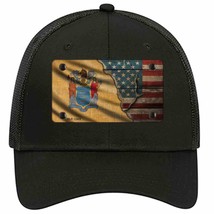 New Jersey/American Flag Novelty Black Mesh License Plate Hat - £23.17 GBP