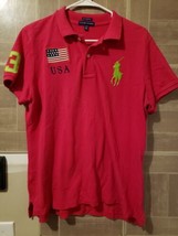 Ralph Lauren Skinny Polo Shirt Size XL USA Red Big Pony - £23.97 GBP