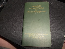 Original Southeast National Bank, Chester, PA, Mortgage Payment Table Book - $20.00