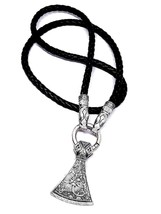Viking Axe Necklace Pendant Dragon Head Torque Leather Mammen Norse - Pagan - £18.32 GBP