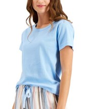 Jenni by Jennifer Moore Womens Ribbed-Knit Pajama T-Shirt Small Blue Infinity - £16.96 GBP