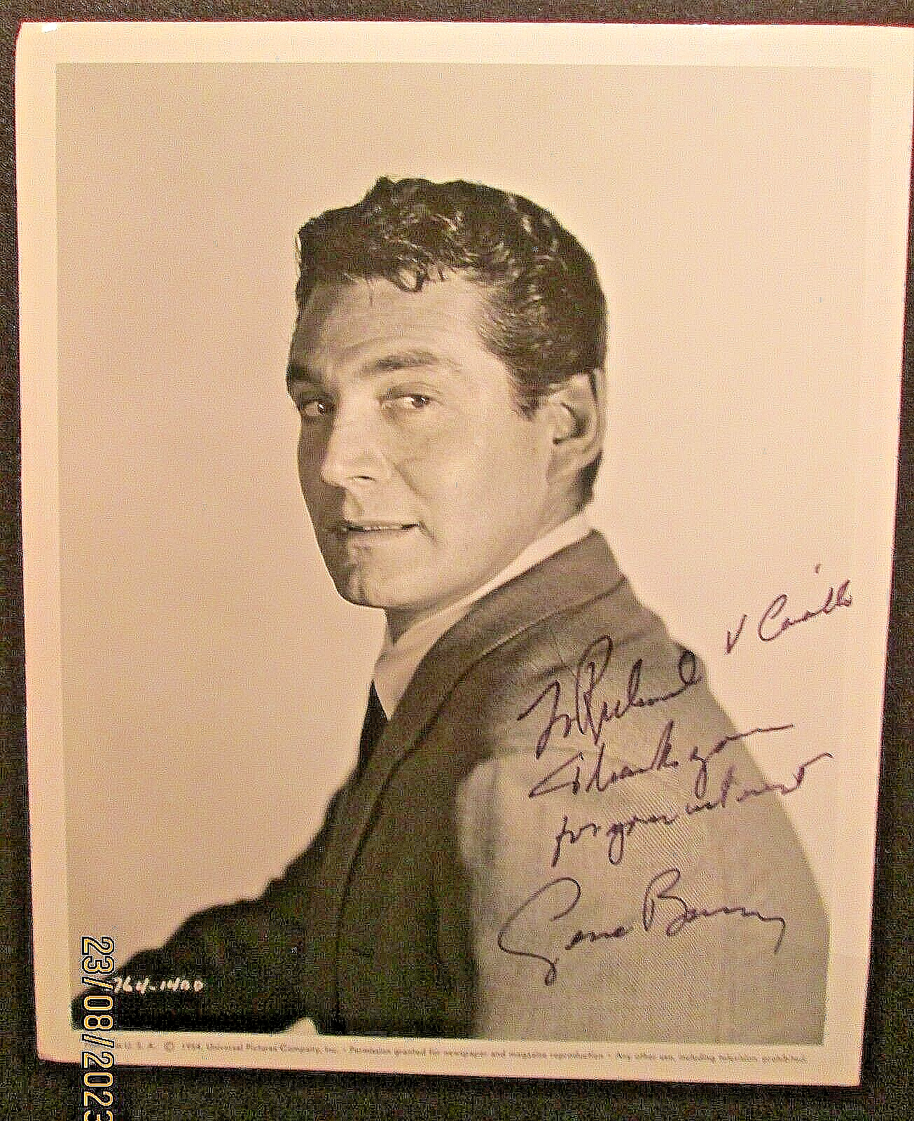 Primary image for GENE BARRY: (BURKE,S LAW) ORIG,HAND SIGN AUTOGRAPH PHOTO (CLASSIC TV)