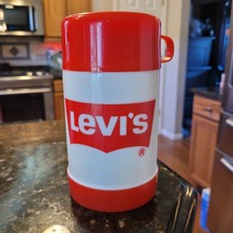 Vintage 1980&#39;s Levi&#39;s J EAN S Plastic Lunchbox Thermos New Nos - Only Thermos - £28.27 GBP