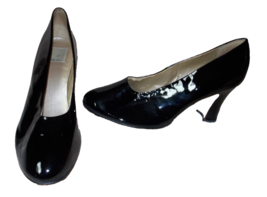 Just Libby Sam &amp; Libby Edelman BLACK PATENT Leather Shine Heel Pumps 10M... - $19.99