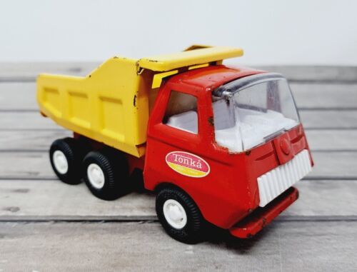 Primary image for VTG Tonka Mini Dump Truck Pressed Steel Yellow and Red 55040 Tipper