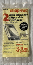 Shop-Vac 10-14 Gallon High Efficiency Disposable Filter Bags #90672 - 2 Pack New - £23.96 GBP