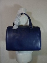 NWT FURLA Ink Blue Saffiano Leather D-light Satchel Bag $248 - Made in I... - £195.03 GBP
