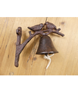 Bell Cast Iron Wall Mounted Antique Style Rustic Finish Birds On Tree Fa... - €19,96 EUR