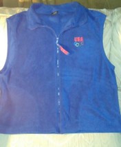 United States Olympic Committee Mens Fleece Vest XL Team USA Olympics Blue - £18.19 GBP