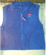 United States Olympic Committee Mens Fleece Vest XL Team USA Olympics Blue - £17.89 GBP
